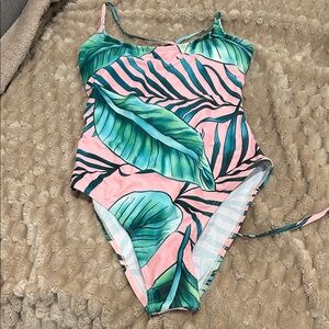 Tropical Leaf Print Womens Swimsuit